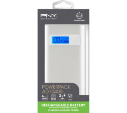 PNY  ALU DIGITAL AD10400 Portable Power Bank - Silver